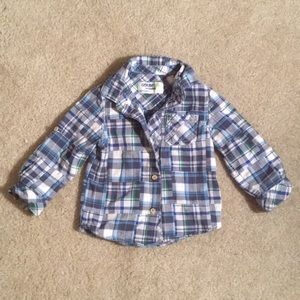 Button down long sleeve plaid top